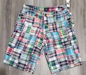 NEW Gap Khakis Mens Lived In Shorts Madras Patchwork 10.5 Inch Mens Size 29 - Picture 1 of 6