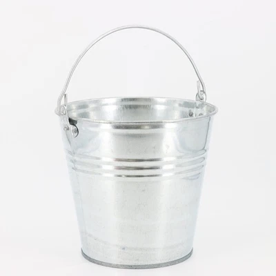 Seau 7L Robuste et polyvalent de jardin en Acier galvanisé avec poignée - Terre, - Photo 1/4