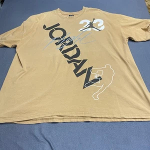 Nike Mens Jordan Shirt Size 3XL Flight NBA Distressed Short Sleeve Tan Read - Picture 1 of 17