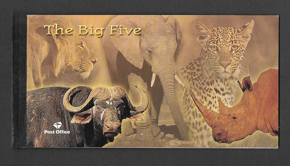 Folleto de los Cinco Grandes de Sudáfrica 2001 - 10 x tarifa de postal Foto 1 de 1