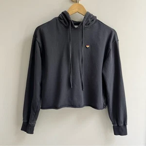 [spiritual gangster] rainbow heart love more cropped hoodie charcoal gray XS - Picture 1 of 7