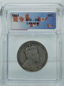 1905 CANADA CLASSIFICATA 50 CENT ~ ICG G6 (BT1128) - Foto 1 di 4
