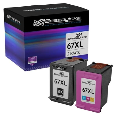 Speedy Replacement for HP 67XL HY Ink Cartridges 3YM57AN Black 3YM58AN Color 2PK - Image 1 of 4
