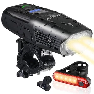 USB Rechargeable Bike Light Set - EVO 5400mAh Smart Bike Headlight and Tail L... - Picture 1 of 9