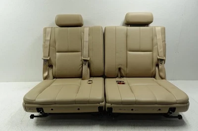 Chevy Tahoe Yukon Suburban 2007-2014 OEM GM tercera fila asientos traseros cuero tostado Foto 1 de 4