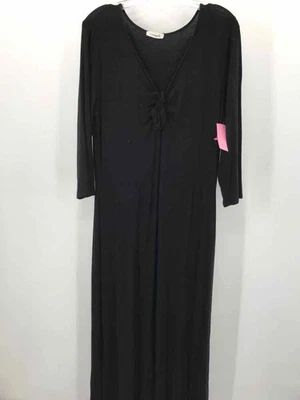 Pre-Owned Loveappella Black Size XL Maxi Long Sleeve Dress - Image 1 of 3