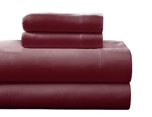Flannel 170 GSM Sheet Set,Cal King Merlot - Picture 1 of 9