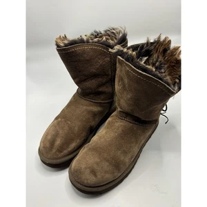 UGG Australia Suede Shearling Lined Boots Brown Women's Size 10 - Picture 1 of 9