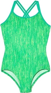 Nike Kids Girl's 181814 Rush Heather Spiderback One Piece Swimsuit Size 14 - Picture 1 of 2