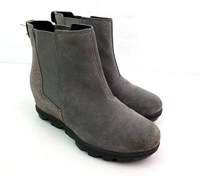Botas Chelsea Sorel Joan Of Arctic Niñas Talla 3Y Gris Gamuza Cuña Oculta Foto 1 de 4