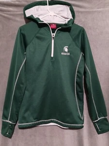 Michigan State Spartans Football Colossem Hooded Half Zip Pullover Women Size L - Picture 1 of 6