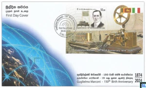 Sri Lanka Stamps 2024, Guglielmo Marconi, Italy, Radio, SLBC, MS On FDC - Picture 1 of 1