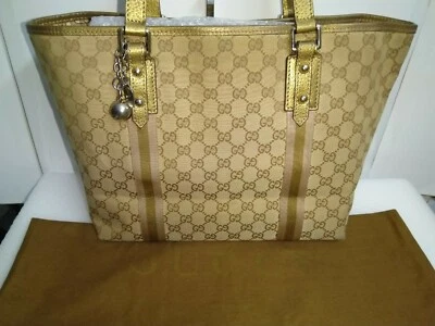 Gucci GG Logo Sherry Line Canvas Monogram Large Tote Designer Handbag - Satchel - Image 1 of 4