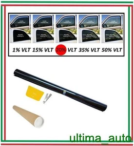 PELLICOLA OSCURANTE PER VETRI AUTO NERO DARK BLACK 20% 76cm x 3m / 76cm x 300cm - Picture 1 of 1