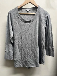 James Perse Damen grau Langarmshirt Rundhals NEU Gr. 4 #WUB3302CU - Bild 1 von 8