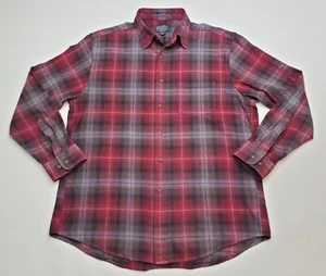 Camisa Pendleton Mason de franela de algodón a cuadros manga larga roja para hombre talla L” - Imagen 1 de 8
