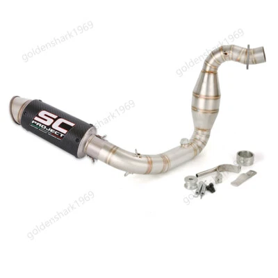 G310GS 2016-2025 para BMW G310R Sistema de escape Cabezal Tubo Silenciador Fibra de Carbono Foto 1 de 4