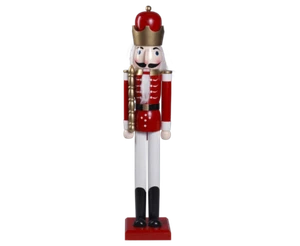 RIESEN Nußknacker Nussknacker König rot aus Holz 120cm groß Deko Weihnachten NEU - Bild 1 von 1