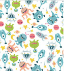 Alien Polycotton Fabric Spaceship Stars Craft Material Sewing Kids Novelty