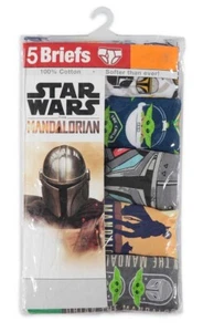 Boy's Sz 6 Star Wars The Mandalorian Briefs 5 Pk Underwear 100% Brushed Cotton - Picture 1 of 5