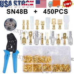 450pcs Automotive Electrical Wire Connectors Kit Male Female Spade Terminal Set - Picture 1 of 15