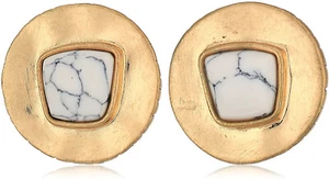 Pendientes con clip de piedra grande semipreciosa The SAK NUEVOS CON ETIQUETAS #SAK101 - Imagen 1 de 3