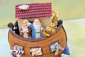 Noah’s Ark Resin Figurine Children’s Coin Bank, 5” tall  FREE SHIP! - Picture 1 of 12