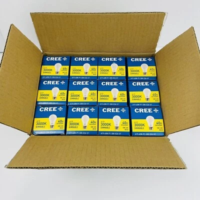(12-Pack) Cree A19 40w Dimmable 3000K LED Light Bulbs Pro Series ~NEW Surplus~ - Image 1 of 4