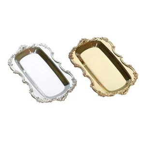 Gold Serving Trays Serving Platters for Hotel Bar Buffet - Picture 1 of 7