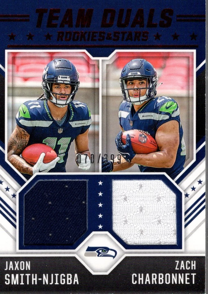 2023 Rookies and Stars Team Dual Jaxon Smith-Njigba Zach Charbonnet Jersey/399 - Image 1 of 1
