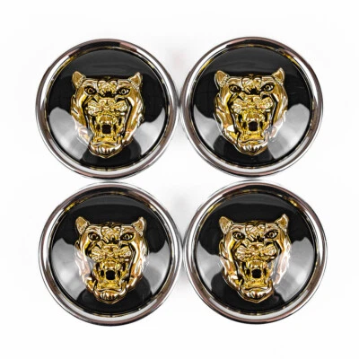 Juego de insignias de rueda Jaguar motivo de rueda 1988-2012 negro/dorado MXF6249AA MNA6249 Foto 1 de 4