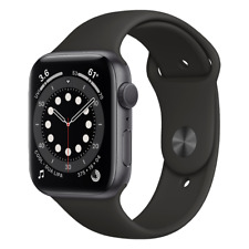 Apple Watch Series 6 44mm Space Gray Aluminum Case with Black Sport Band - Regular (GPS) (M00H3LL/A)