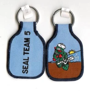 UNITED STATES NAVY ( USN ) SEAL TEAM FIVE EMBROIDERED KEY FOB - Picture 1 of 1