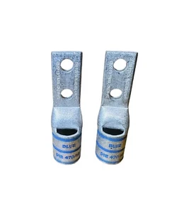 Lot Of 2 Burndy YA34L-2N38FX 2 Hole Lug Compress Cont 350 KCMIL-373 - Picture 1 of 5