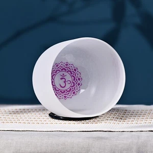 CVNC 432Hz 6" Corona B Chakra Símbolo Cuarzo Esmerilado Cristal Cantor Cuenco - Imagen 1 de 5