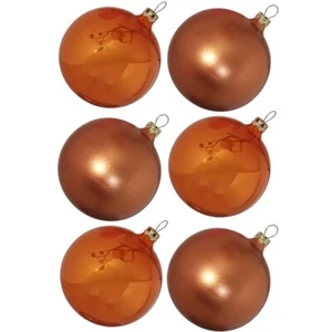 Weihnachtskugel Set Ø 8cm 6 St. / Box orange Schatzhauser Thüringer Glas und Wei - Bild 1 von 3