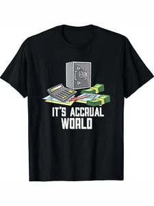 1pc Accounting Humor Cotton T-Shirt for Men, Casual Round Neck, Short Sleev - Picture 1 of 1