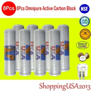 8 X Omnipure Carbon Block Filter Ro System Coconut Shell 10X2.5" 5 Micron - Picture 1 of 4