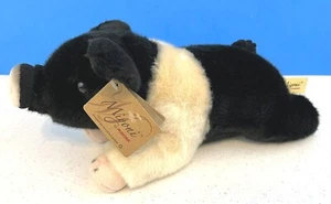 Miyoni By Aurora ~ "Hampshire Pig" Stuffed Plush Farm Animal~12" ~New With Tags - Picture 1 of 10