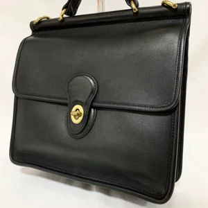Vintage Coach Willis Top Handle 9927 Black Leather Crossbody Bag OLD COACH - Picture 1 of 14
