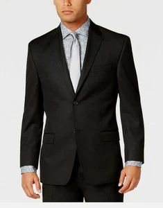 Chaqueta de traje negra lisa de ajuste clásico Sean John para hombre 52 L nueva $360 MBRY19SX0061 - Imagen 1 de 4