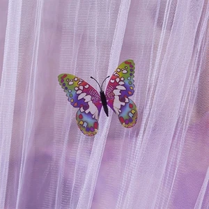 Round Canopy Lace Princess Style Mosquito Net Bed Curtain Netting (Purple)❀ - Picture 1 of 8