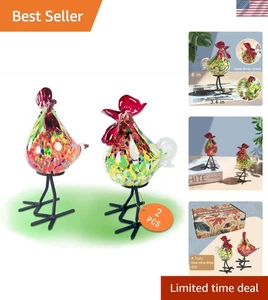 Statuina gallo in vetro soffiato a mano, arte Murano rossa - Foto 1 di 8