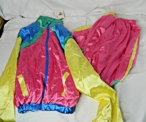 Completo anni 80 tuta a vento tuta anni 80 festa costume gioventù XL nuovo - Foto 1 di 8