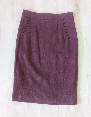 Falda lápiz con cremallera DOWNEAST forrada en encaje viñedo uva talla pequeña S Foto 1 de 4