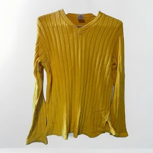 Hanna Andersson Women’s Size Large/160 100% Cotton Knit Yellow Pullover Sweater - Picture 1 of 4