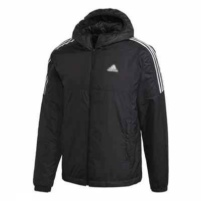 Chaqueta con capucha aislante Adidas Essentials para hombre - Abrigo acolchado cálido de invierno Foto 1 de 4