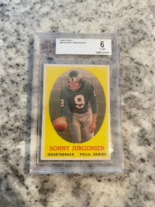 BVG BGS 6 1958 TOPPS SONNY JURGENSEN #90 EX/MT HOF ROOKIE CARD EAGLES - Picture 1 of 3