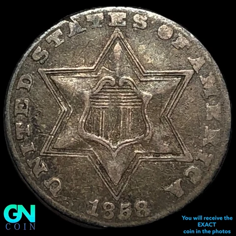 1858 3 Cent Silver Piece  #E7794 Cover