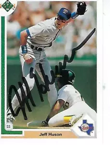 Cubierta superior #195 1991 firmada por Jeff Huson - Texas Rangers - Imagen 1 de 1